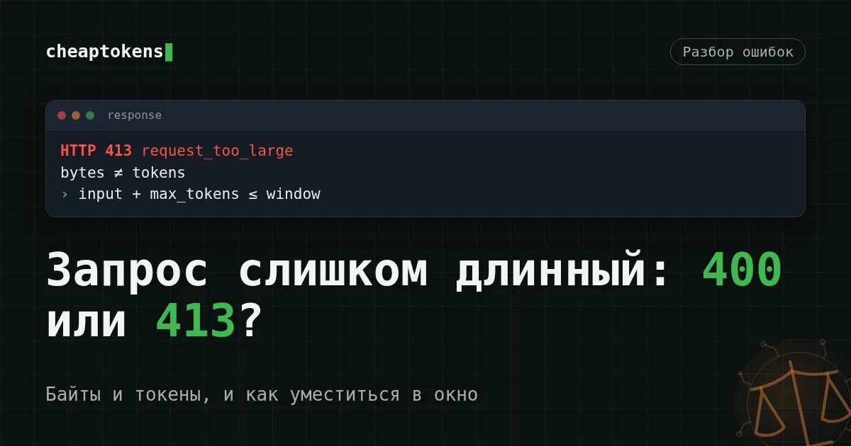 Обложка: ошибка «запрос слишком длинный» с кодами 400 и 413