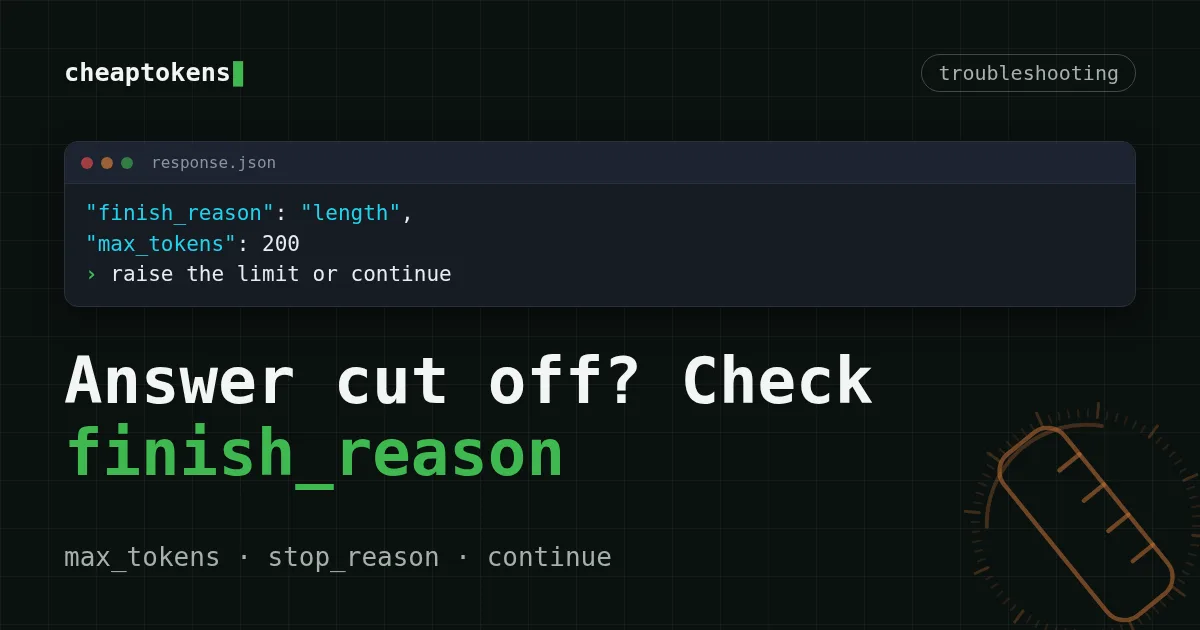 Terminal-style cover showing finish_reason length in an API response