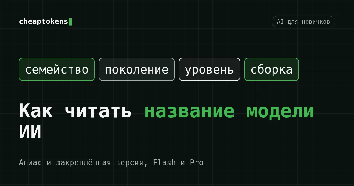 Id модели, разбитый на подписанные части: семейство, поколение, уровень и суффикс сборки