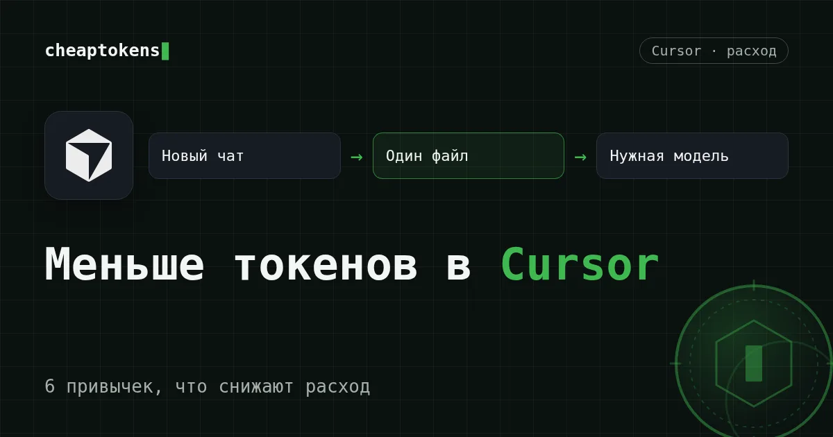 Длинная ветка чата Cursor сжимается в короткий чат, счётчик токенов падает